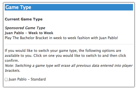 Changing Game Type