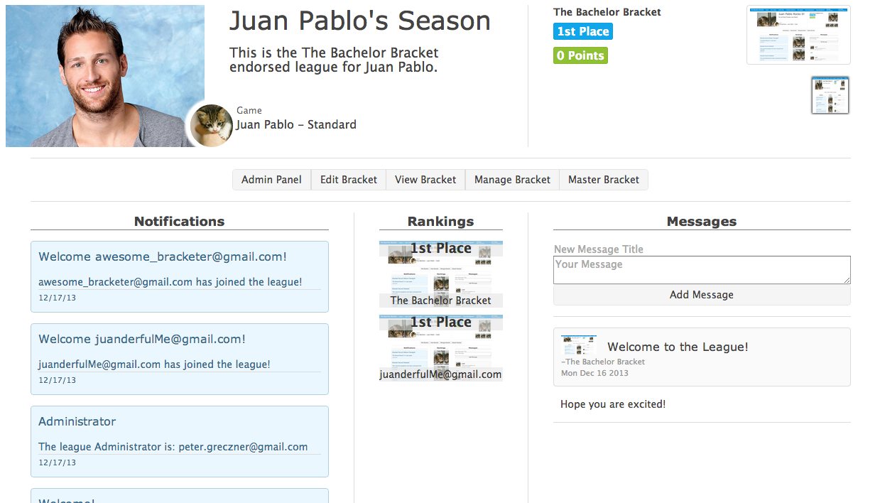 Revamped League Homepage